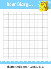 Lined sheet template. Handwriting paper. For diary, planner, checklist, wish list. Vector illustration.
