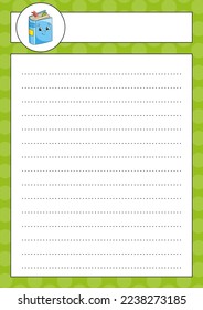 Lined sheet template. Handwriting paper. For diary, planner, checklist, wish list. Back to school theme. Vector illustration.