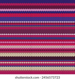 A lined textiles of Blanket stripes in seamless vector patterns and texture style. colorful shapes traditional pattern on dark Background used for fashion and clothes