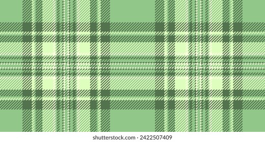 Lined texture vector pattern, uk textile seamless background. Bandana check fabric tartan plaid in green and light color.