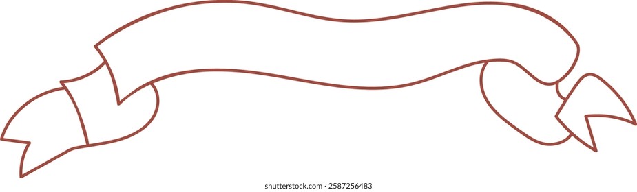 Lined Title Ribbon Vector Illustration