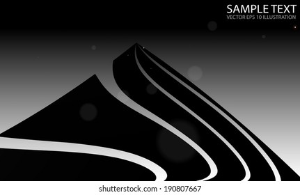 Lined vector swirled space illustration - Silver lined vector background template