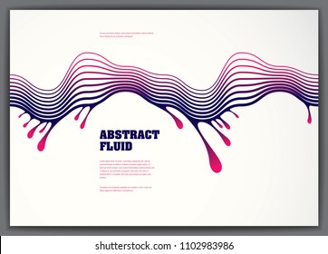 Lined vector wave background fluid flow. 3d dynamic stripes motion art. Lined texture, dynamic surface, curve lines, flow shape.