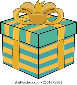 Lined Vibrant Christmas Boxes Illustration