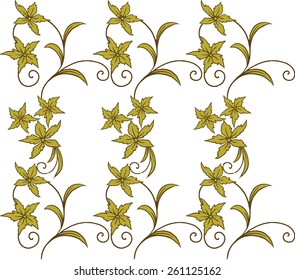 lined Wallpaper designed with beautiful flowers like brown leaves.