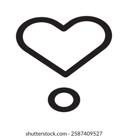 Line-drawn heart, symbolizing love, affection, and connection. Linked to emotions, warmth, and romantic relationships.