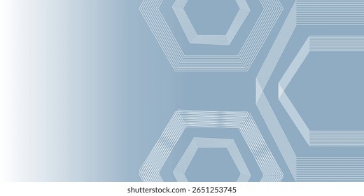 Linee esagonali astratte su sfondo grigio Grafica geometrica a direita