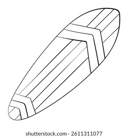 lineful surfboard style line cute doodle illustration