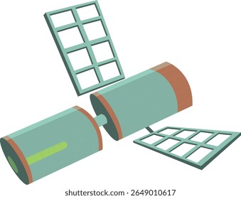 Lineless cartoon styled satellite art