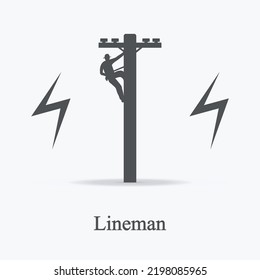 lineman design vector icon flat modern isolated illustration