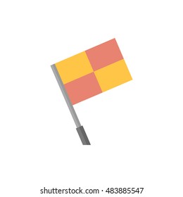 Lineman flag icon in flat color style. Football soccer match game judge assistant referee