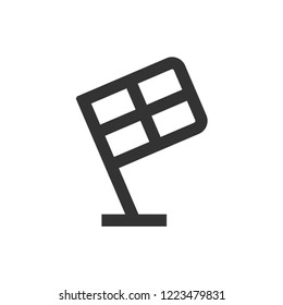 Lineman flag icon in thick outline style. Black and white monochrome vector illustration.