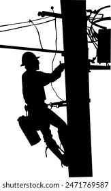 Lineman Flat Design Vector Illustration