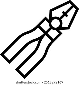 linemans pliers icon. Thin linear style design isolated on white background