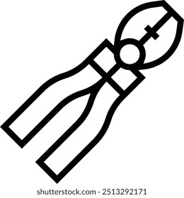 linemans pliers icon. Thin linear style design isolated on white background