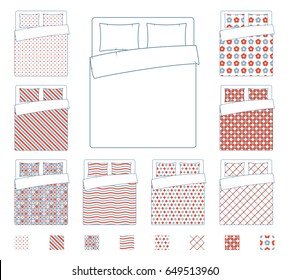 Linen and bedding, duvet vector textile patterns template