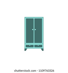 linen closet flat icon. Element of furniture colored icon for mobile concept and web apps. Detailed linen closet flat icon can be used for web and mobile. Premium icon on white background