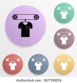 Linen in dry cleaning badge color set icon. Simple glyph, flat vector of wash icons for ui and ux, website or mobile application