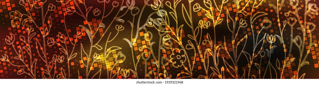 linen flax grass neon abstract stock vector background