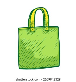 linen handbag doodle vector illustration
