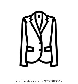 linen jacket outerwear female line icon vector. linen jacket outerwear female sign. isolated contour symbol black illustration