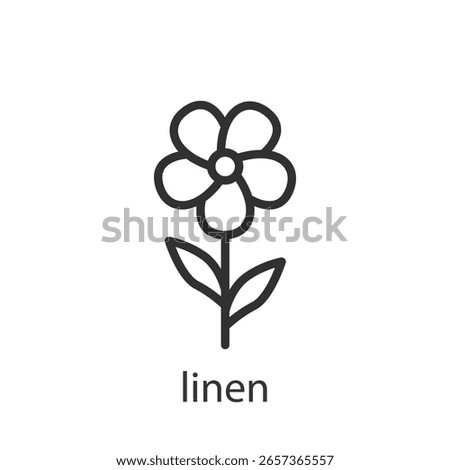 Linen, linear icon. Natural flax-based fabric. Line with editable stroke.