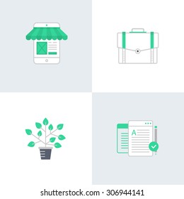 Linen marketing and web icon set