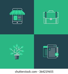 Linen marketing and web icon set