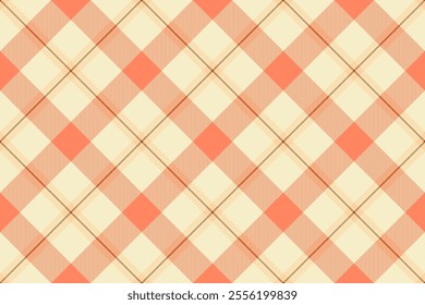 Linen pattern seamless background, handmade fabric vector textile. Marriage tartan plaid texture check in light and red colors palette.