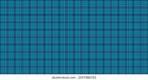 Linen pattern vector texture, string background fabric tartan. Fluffy textile check plaid seamless in cyan and blue colors palette.