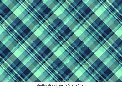 Linen plaid background texture, sheet pattern seamless tartan. Mat check vector textile fabric in teal and cyan colors palette.
