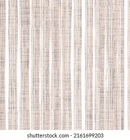 Linen texture background with broken stripe. Organic irregular striped seamless pattern. Modern plain 2 tone spring textile for home decor. Farmhouse scandi style rustic vector  all over print.