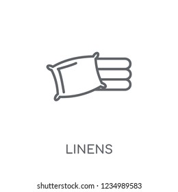 Linens linear icon. Modern outline Linens logo concept on white background from Furniture and Household collection. Suitable for use on web apps, mobile apps and print media.