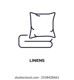 linens  outline icon. Linear vector from furniture concept. Thin line linens  icon isolated on white background