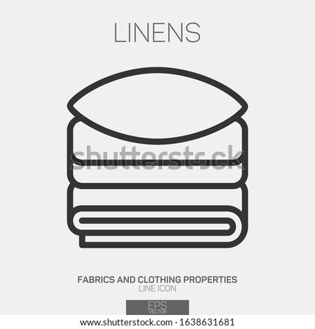 Linens and pillow line icon
