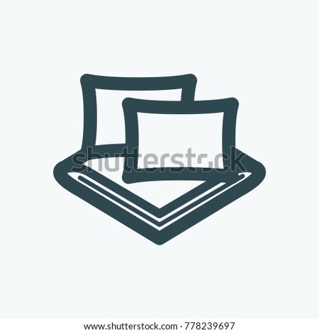 Linens and pillows vector icon