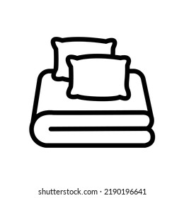 Linens and pillows vector icon. Neatly folded linen.