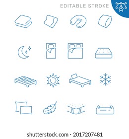 Linens related icons. Editable stroke. Thin vector icon set