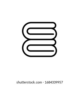 Linens vector icon in linear, outline icon isolated on white background