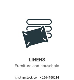 Linens Vector Icon On White Background. Flat Vector Linens Icon Symbol Sign From Modern Furniture And Household Collection For Mobile Concept And Web Apps Design.