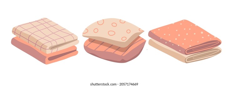 Linens. Vector set isolated on white background.
