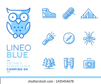 Lineo Blue - Camping and Outdoor line icons