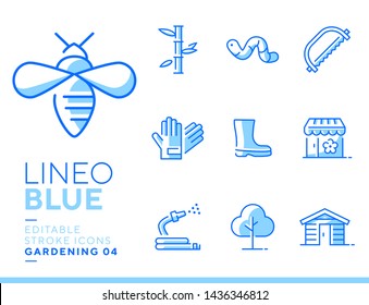 Lineo Blue - Gardening and Seeding line icons