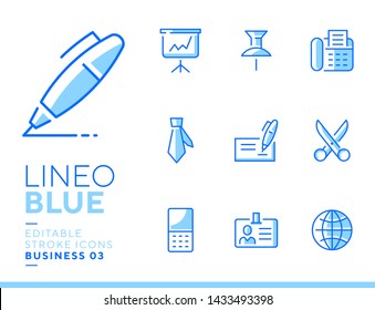 Lineo Blue - Office and Business line icons
