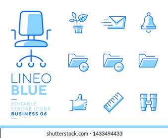 Lineo Blue - Office and Business line icons