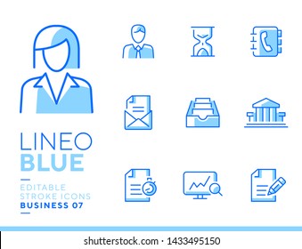 Lineo Blue - Office and Business line icons