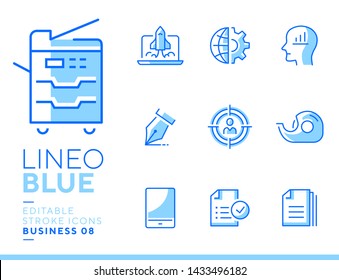 Lineo Blue - Office and Business line icons