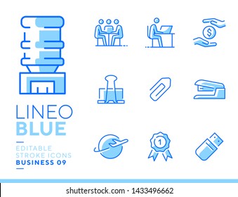 Lineo Blue - Office and Business line icons