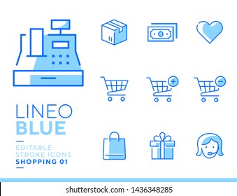 Lineo Blue - Shopping and E-commerce line icons