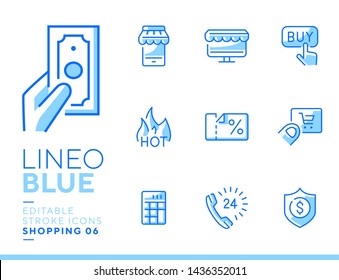 Lineo Blue - Shopping and E-commerce line icons